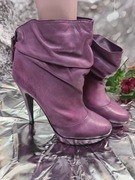 Fioletowe/magenta botki skórzane Faith | Made in Brazil |39