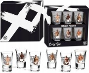 kieliszki do wódki Sexy Sip rozbierane Mężczyźni 35ml 6 szt. +Gratis