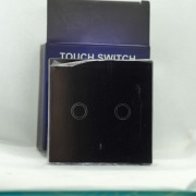 Włącznik światła podwójny dotykowy WiFi, czarny, szklany fi60, 170-240V