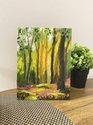 Obraz olejny ręcznie malowany “w lesie”