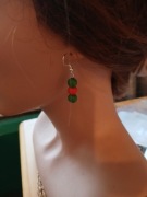 Kolczyki czerwono zielone drewniane