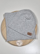 #handmade jesienny komplet czapka+komin 4-8 lat prążek szary melanż