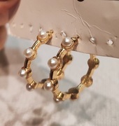 Kolczyki koła z perełkami