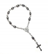 RÓŻANIEC Dziesiątka Hematyt Srebrny Podziękowania
