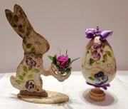 ozdoba dekoracja wielkanocna zając jajko,decupage