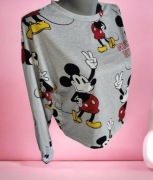 Piękna bluzka Myszka Miki szara bluza damska rękaw 3/4 r. 38/M Mickey Mouse