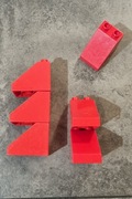 Lego Duplo klocki 2 i 2x3 skośny daszek czerwony 6 szt. 