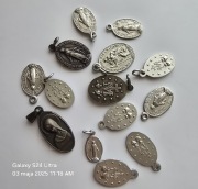 Medaliki katolickie 14szt. XXw. Dewocjonalia. 