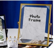 ZESTAW 3 SZT SZKLANA RAMKA METALOWA ZŁOTA NA ZDJĘCIA 20 CM X 15CM