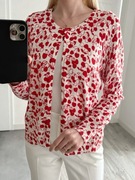 Sweterek w wiśnie wisienki na guziczki L cherry 40 kardigan