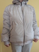 Kurtka puchowa damska ZARA jasnoszara XXL 