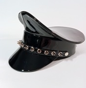Czapka kolcami Lack jak latex BDSM kapelusz
