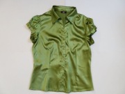 Top Trendy Zielona Koszula Satynowa Bufki 38 40