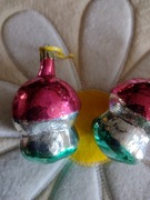 Komplet bombek grzybek na choinkę PRL 