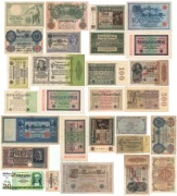 Zestaw Niemcy 27 szt. banknotów z lat 1906-1939