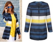 Piękna marynarka letnia granatowa paski R. 44