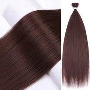 Brązowe Włosy Syntetyczne Premium 60 cm – Taśma, Naturalny Wygląd