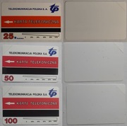 Karty  PRÓBNE  -  25 - 50 - 100 impulsów - 3 sztuki