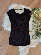 czarna krótka bluzka tunika z krótkim rękawem Amisu 42XL 40L t-shirt