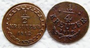 Franciszek II. 1/4 krajcara 1816 r.S. + 1/2 krajcara 1812 r.S