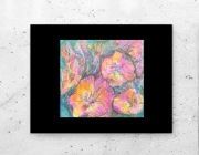 kolorowy obrazek w ciepłych kolorach, kwiatki rysunek a4, boho plakat