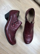 Skórzane bordowe botki na obcasie Gabor 5,5