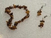 Zestaw biżuterii kamień oko tygrysa 