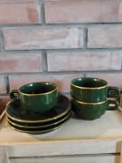 Zestaw 3 filiżanek ze spodkami Porcelana Revol Francja