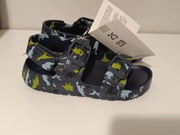 Nowe granatowe w dinozaury piankowe sandałki chłopięce r 25