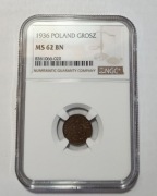Il RP 1 grosz gr 1936 NGC MS 62 BN