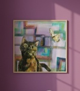 Obraz akrylowy "Kocia Natura" Agata Turzyńska 40x40 cm