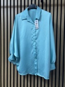 Niebieska bluzka koszula damska wizytowa biust 120 uniwersalna