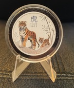 Srebrna moneta Lunar III Rok Tygrysa 2022 1 uncja Kolor