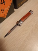 Nóż sprężynowy składany Italy Mafia Sycylijka auto NS91 brązowa.