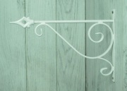 Wieszak Hak Uchwyt metalowy kuty na doniczkę - Biały Antyczny (W02)