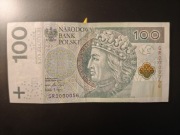 BANKNOT 100 zł Z KOLEKCJONERSKIM NUMEREM SERYJNYM!