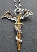 Naszyjnik,,Smok oplatajacy miecz,