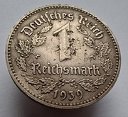 1 marka Reichsmark 1939 E RZADKA