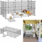 Nowy Wybieg dla Królików z Drzwiami Klatka dla Zwierząt 142x72x36cm
