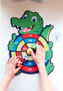 Montessori tarcza do rzutek DARTa gra zręcznościowa KROKODYL 4 piłeczki