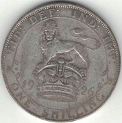 Wielka Brytania 1 szyling shilling 1926 - 23,59 mm - srebro Ag - nr 3