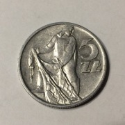 5 zł złotych 1959 rybak