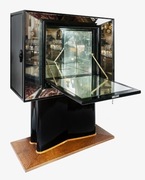 Włoska szafka barowa z lustrem (Valzania) w stylu Art Deco, z lat 30-40tych