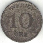 Szwecja 10 ore 1938 - 15 mm - srebro Ag - nr 1