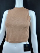 Top Aurivella beżowy prążkowany XS/S, nowy z metkami