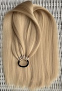 Włosy doczepiane, kucyk na gumce, kitka ogon ciemny naturalny blond