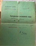 Świadectwo Roździeń Szopienice Katowice szczepienie 