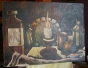 Judaika "Stół świąteczny" - duży obraz olejny (80x60 cm)