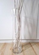 Duży wazon podłogowy szklany przezroczysty waza
