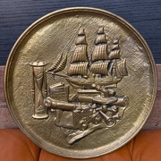 Stara PŁASKORZEŹBA MIEDZIANA RELIEF PETER  MIEDŹ patera